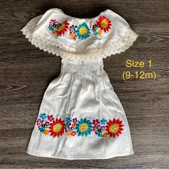 MEXICANA | Dresses | Embroidered Mexican Girls Dress Vestido Mexicano |  Poshmark